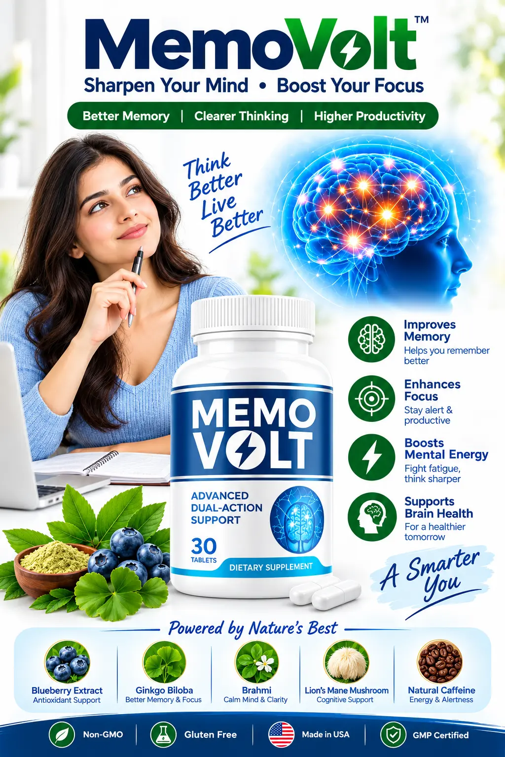 MemoVolt Daily Memory and Focus Support